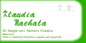 klaudia machala business card